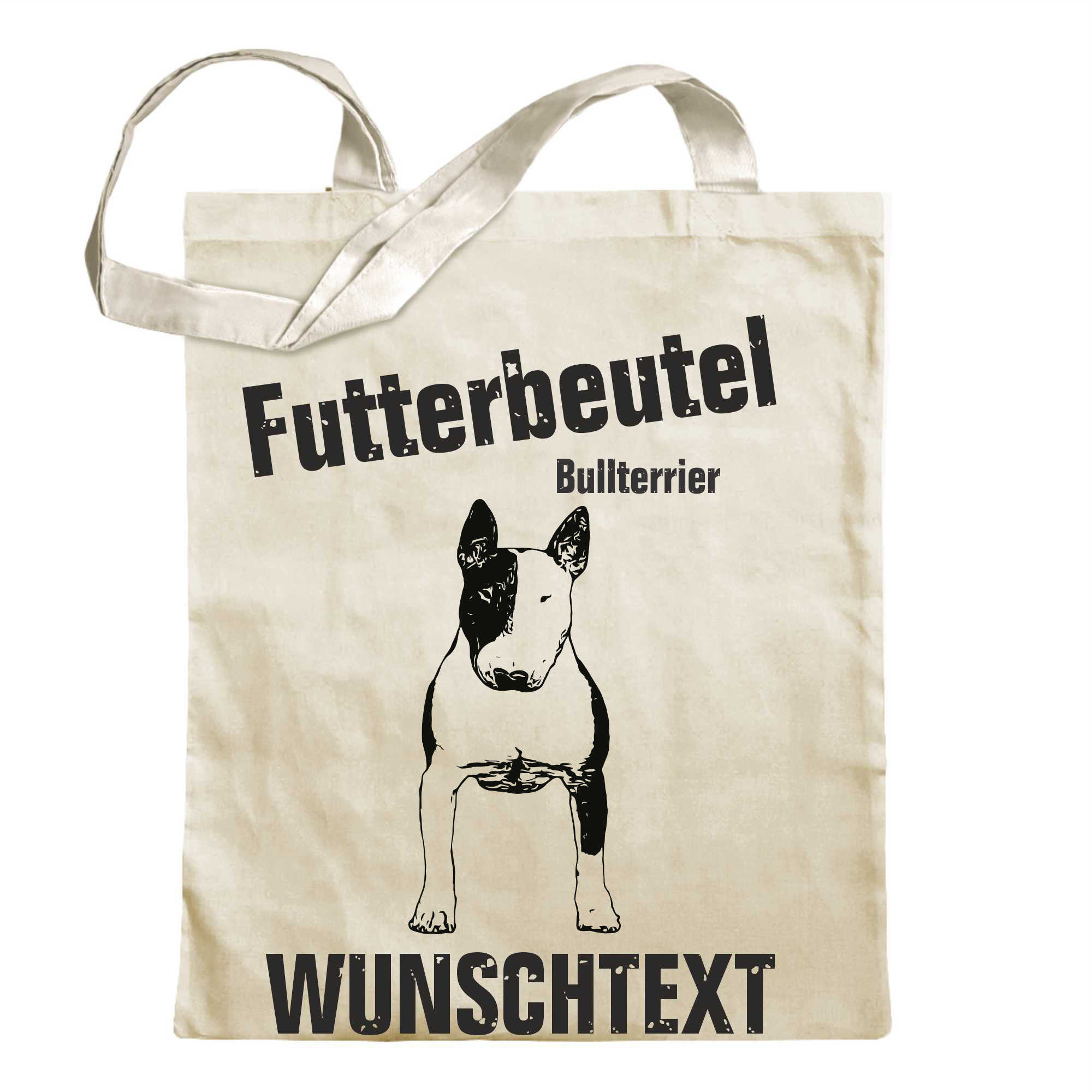 Futterbeutel - Bullterrier - Einkaufsbeutel Wunschtext mit Motiv Hund - Jutebeu - Picture 43 of 91