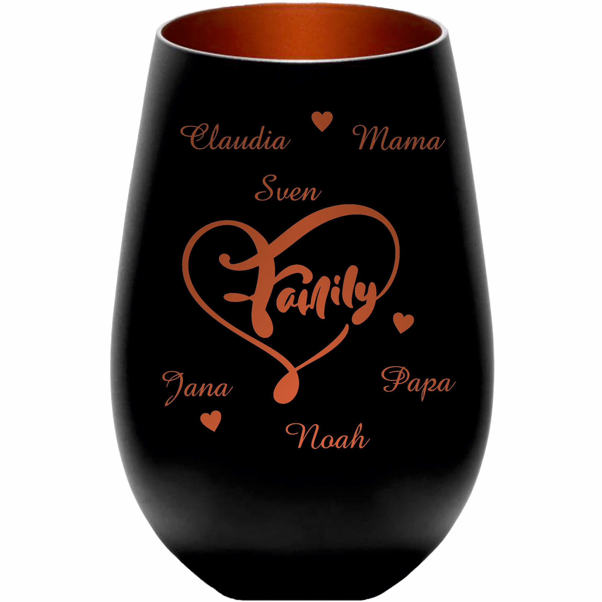 Windlicht - Teelichthalter - Familie - personalisiert Wunschtext & Namen 31 - Picture 17 of 20