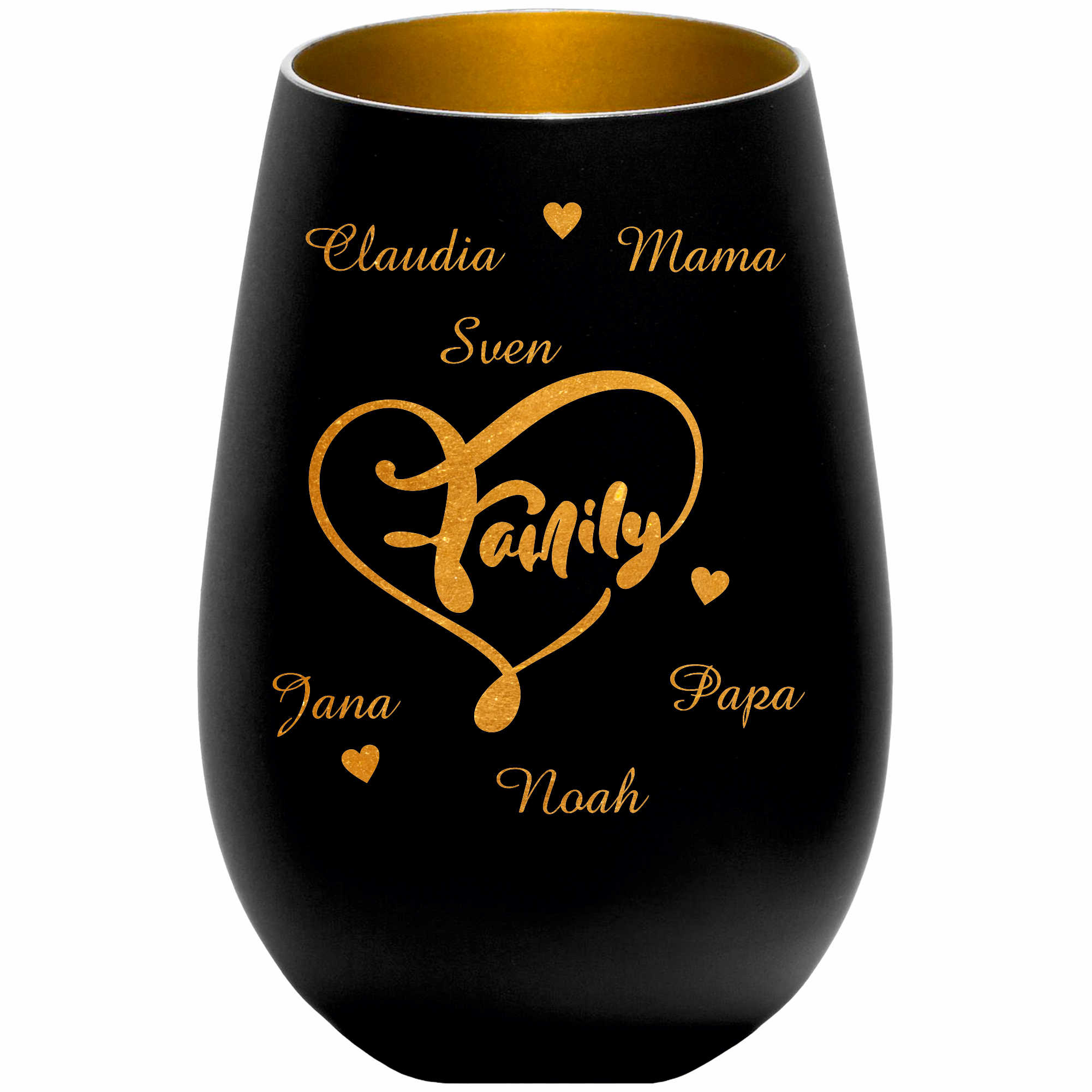 Windlicht - Teelichthalter - Familie - personalisiert Wunschtext & Namen 31 - Picture 13 of 20