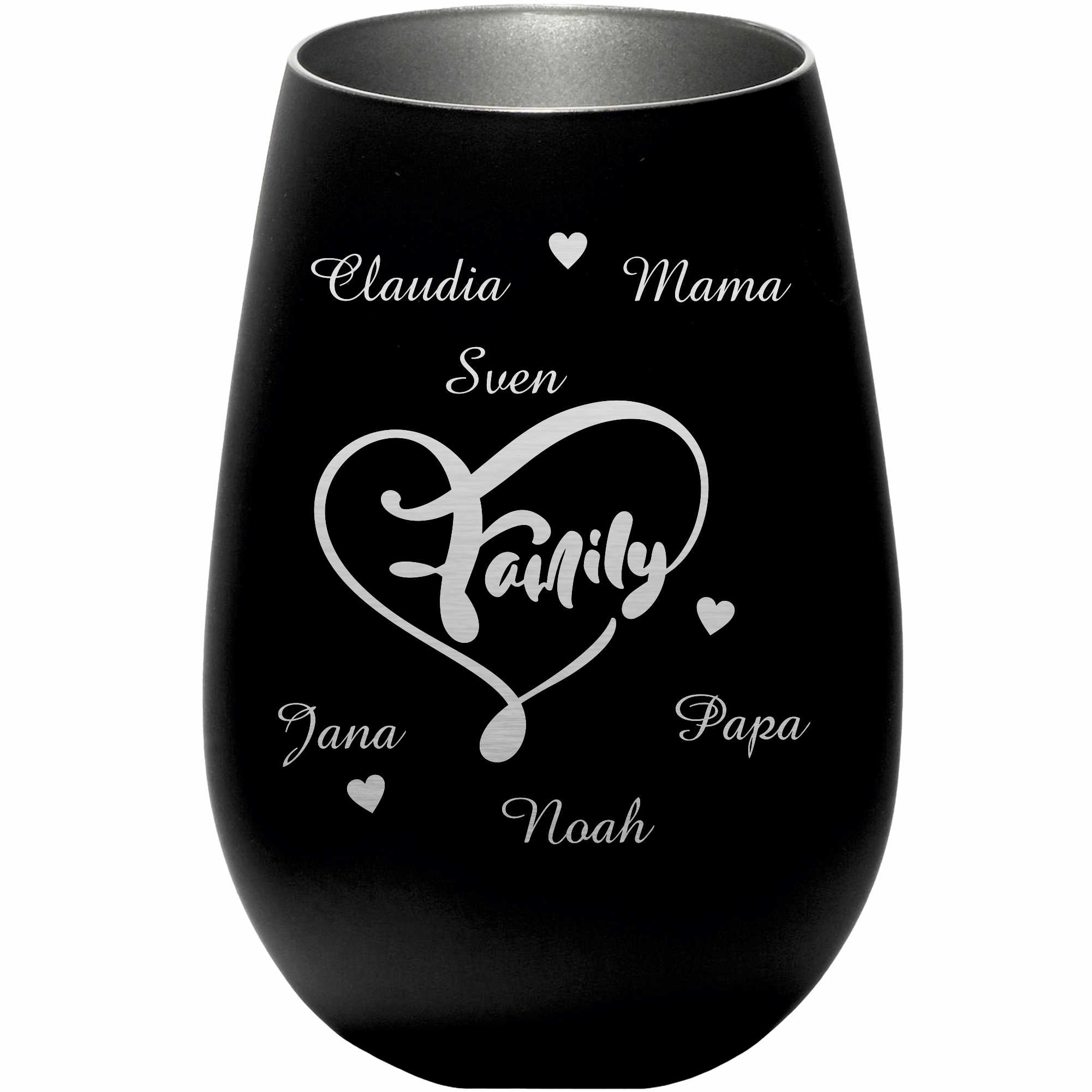 Windlicht - Teelichthalter - Familie - personalisiert Wunschtext & Namen 31 - Picture 5 of 20