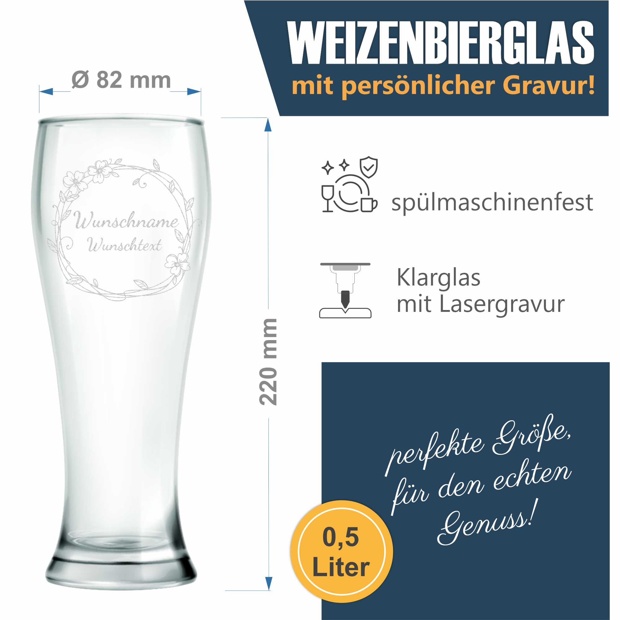 Verre À Bière Gravé Mariage 0,5L Avec Texte Personnalisé Nom Année Ou Citation - Picture 34 of 112