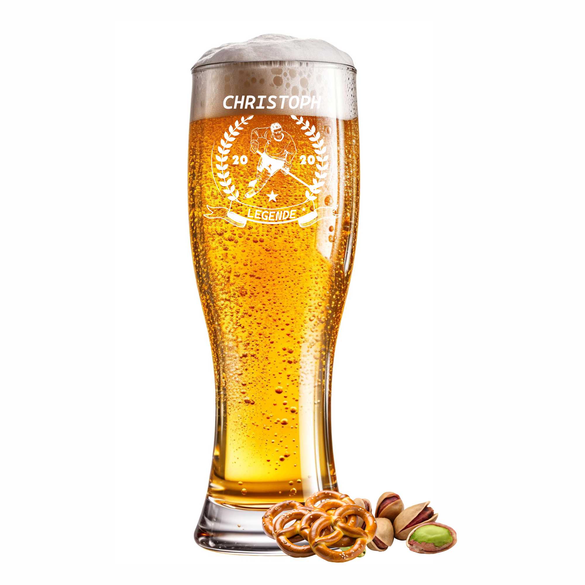 Weizenglas graviert Wunschname 0,5l mit Jahr Individuelles Bierglas - Picture 33 of 48