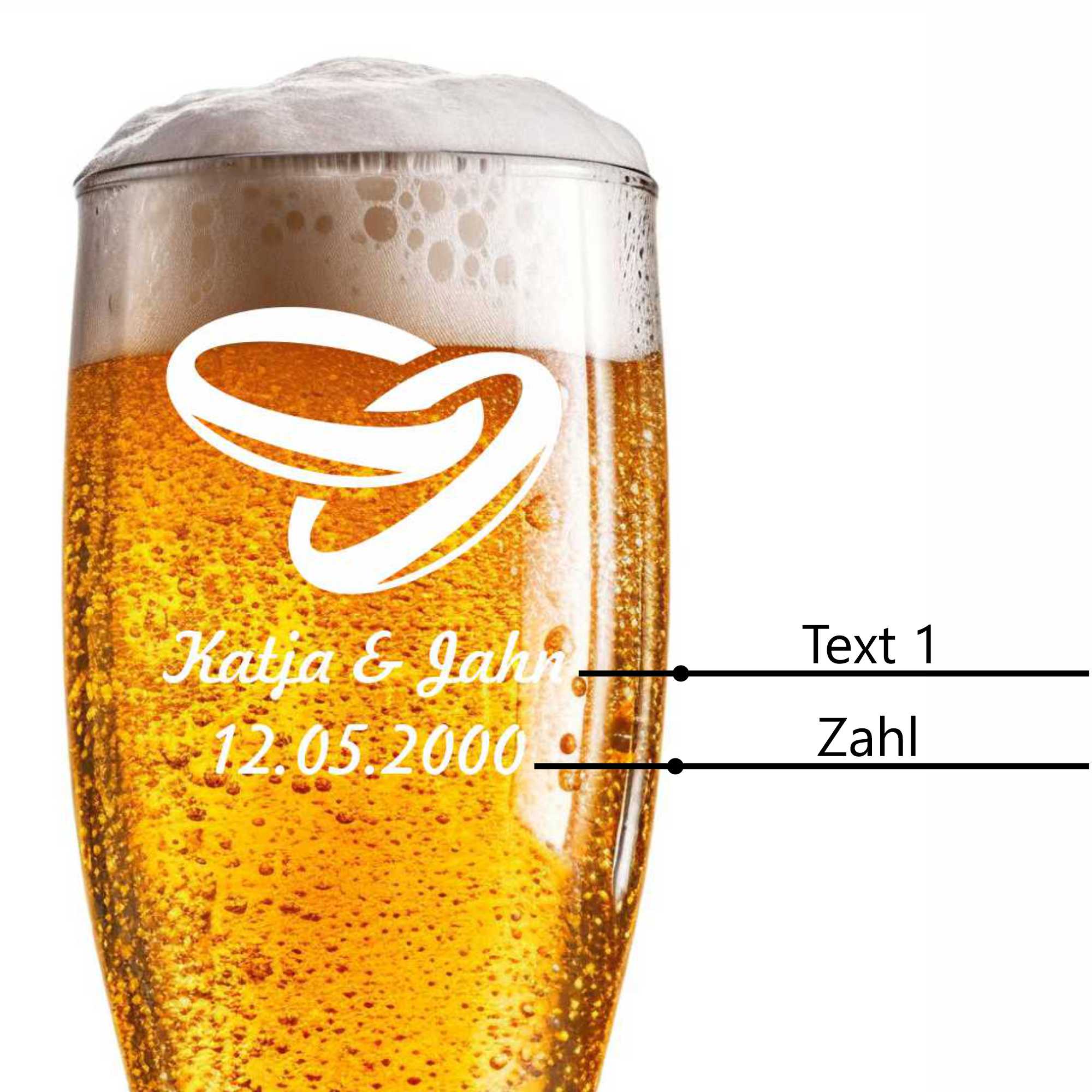 Verre À Bière Gravé Mariage 0,5L Avec Texte Personnalisé Nom Année Ou Citation - Picture 16 of 112