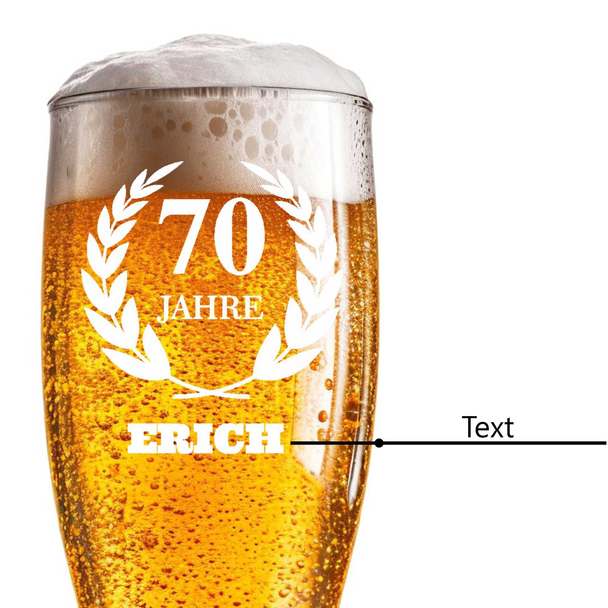 Bierglas graviert 0,5l mit Wunschtext Name Jahr Geburtstag - Picture 56 of 136