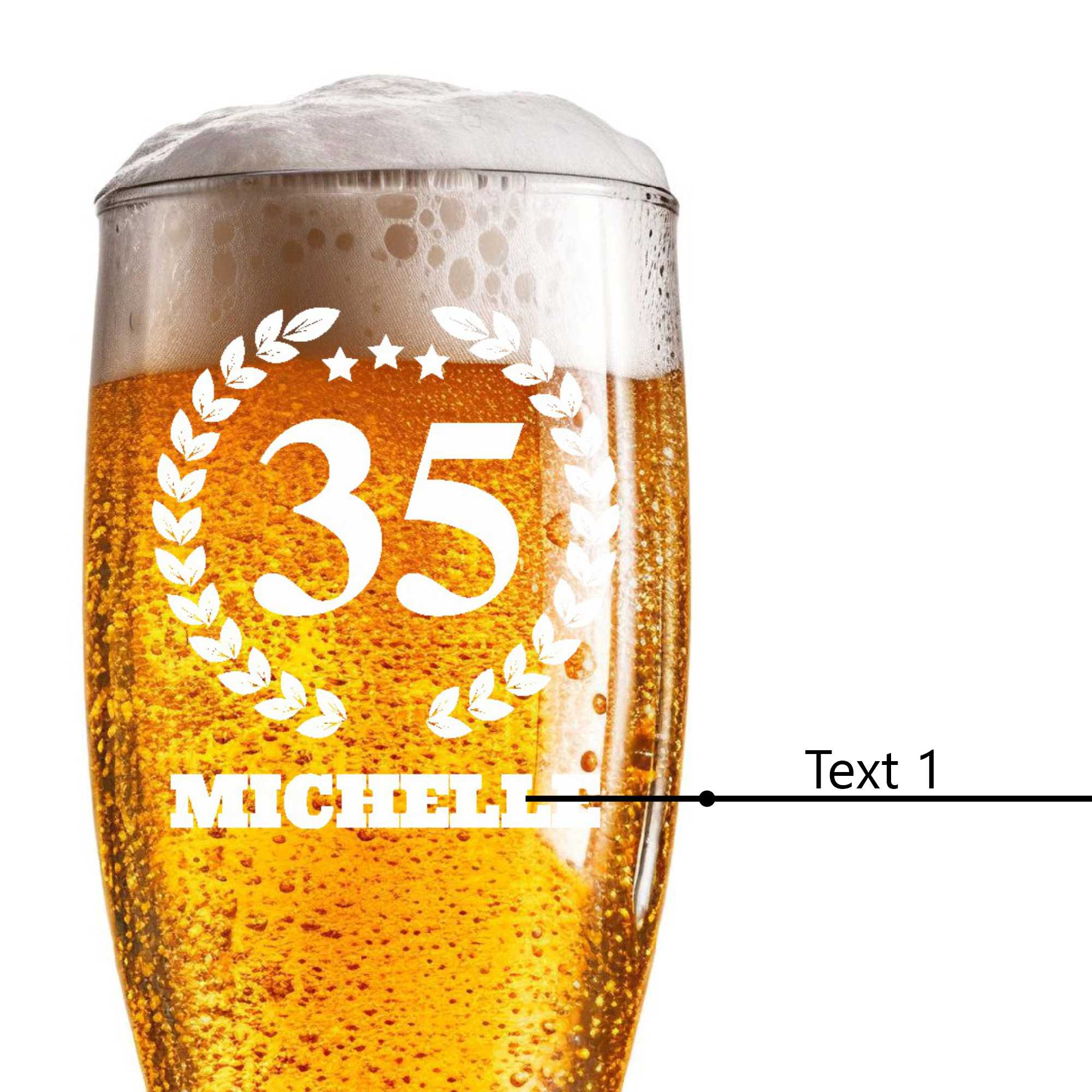 Bierglas graviert 0,5l mit Wunschtext Name Jahr Geburtstag - Picture 88 of 136