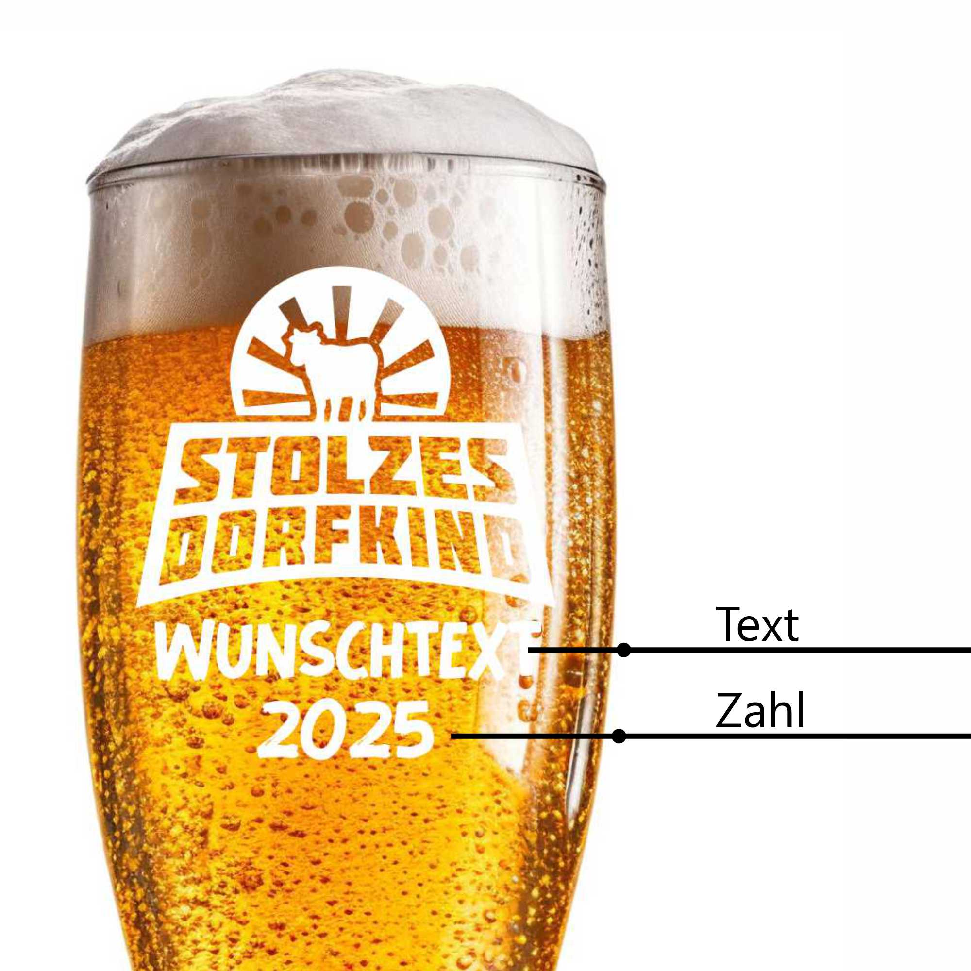 Weizenglas graviert Wunschname 0,5l mit Jahr Individuelles Bierglas - Picture 32 of 48