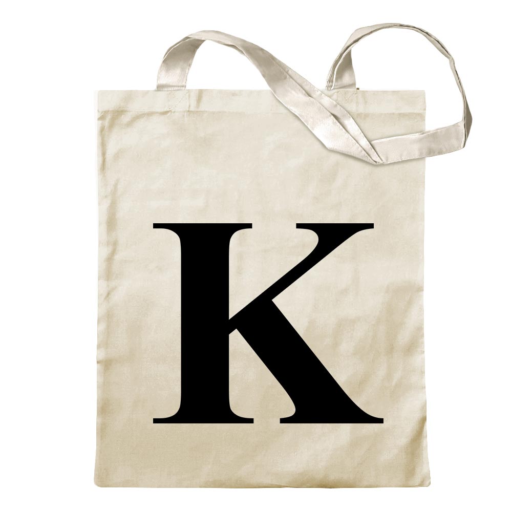 Buchstabe K - Alphabet Tragetasche Baumwolltasche Stoffbeutel langer Henkel - Bild 43 von 91