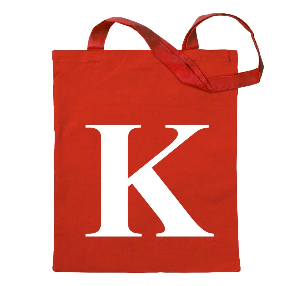 Buchstabe K - Alphabet Tragetasche Baumwolltasche Stoffbeutel langer Henkel - Bild 50 von 91