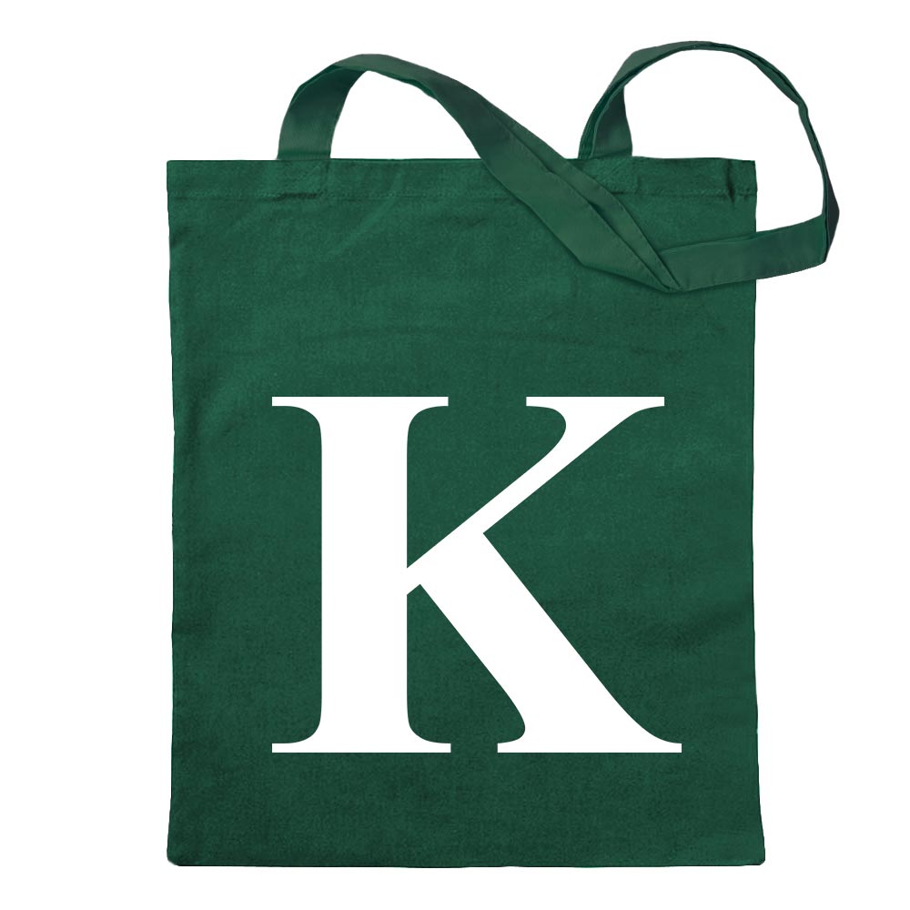Buchstabe K - Alphabet Tragetasche Baumwolltasche Stoffbeutel langer Henkel - Bild 78 von 91