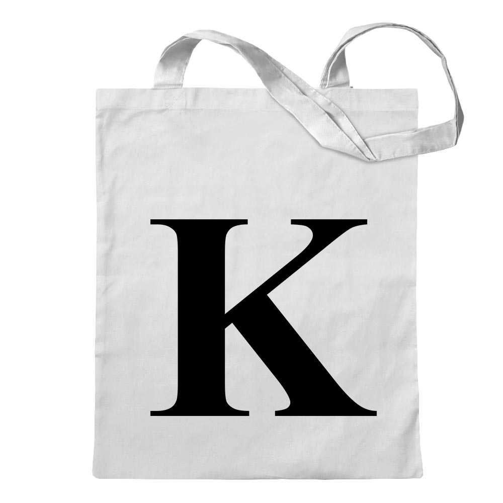 Buchstabe K - Alphabet Tragetasche Baumwolltasche Stoffbeutel langer Henkel - Bild 85 von 91