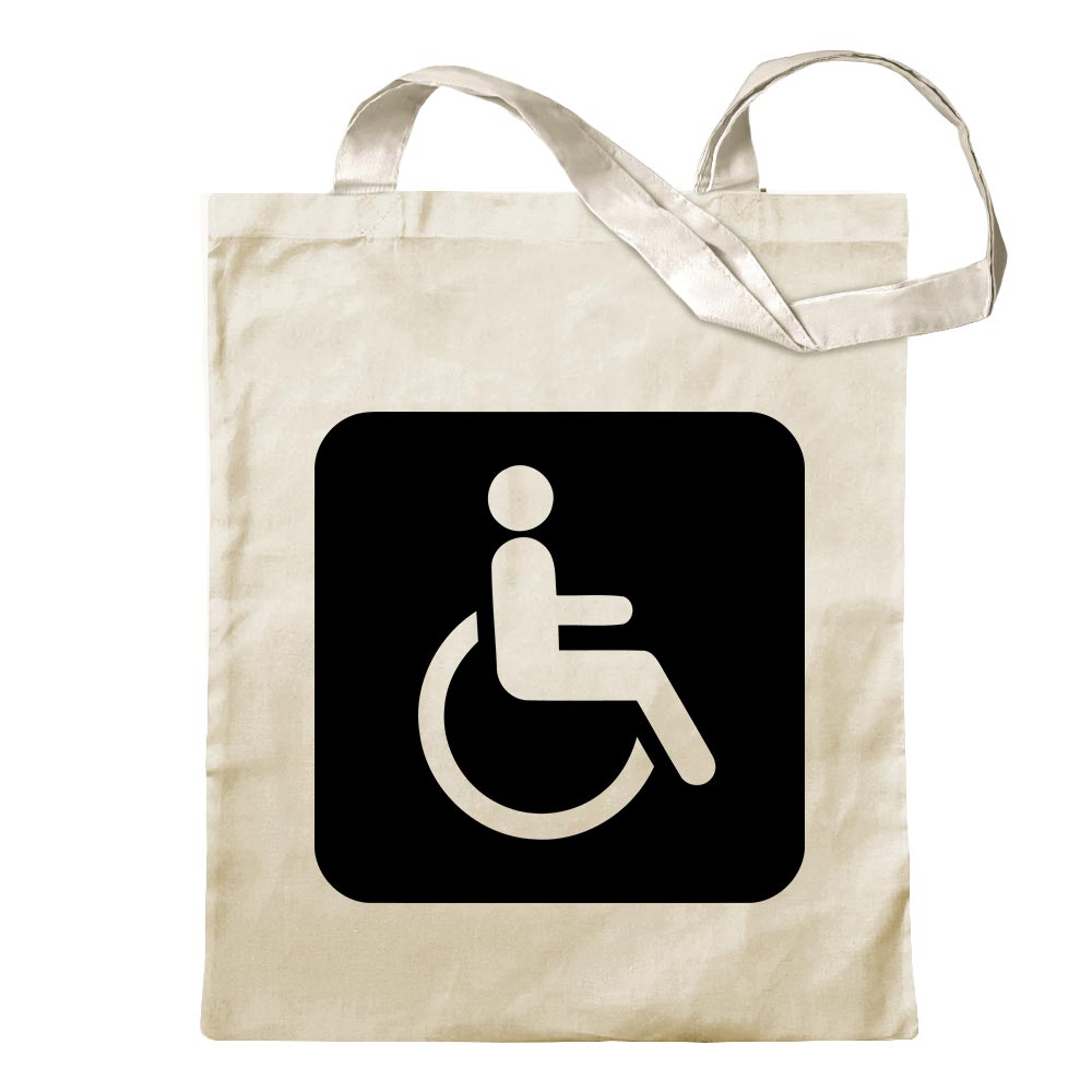 Behinderte Rollstuhl WC Pikto Tragetasche Baumwolltasche Stoffbeutel langer Hen - Bild 43 von 91