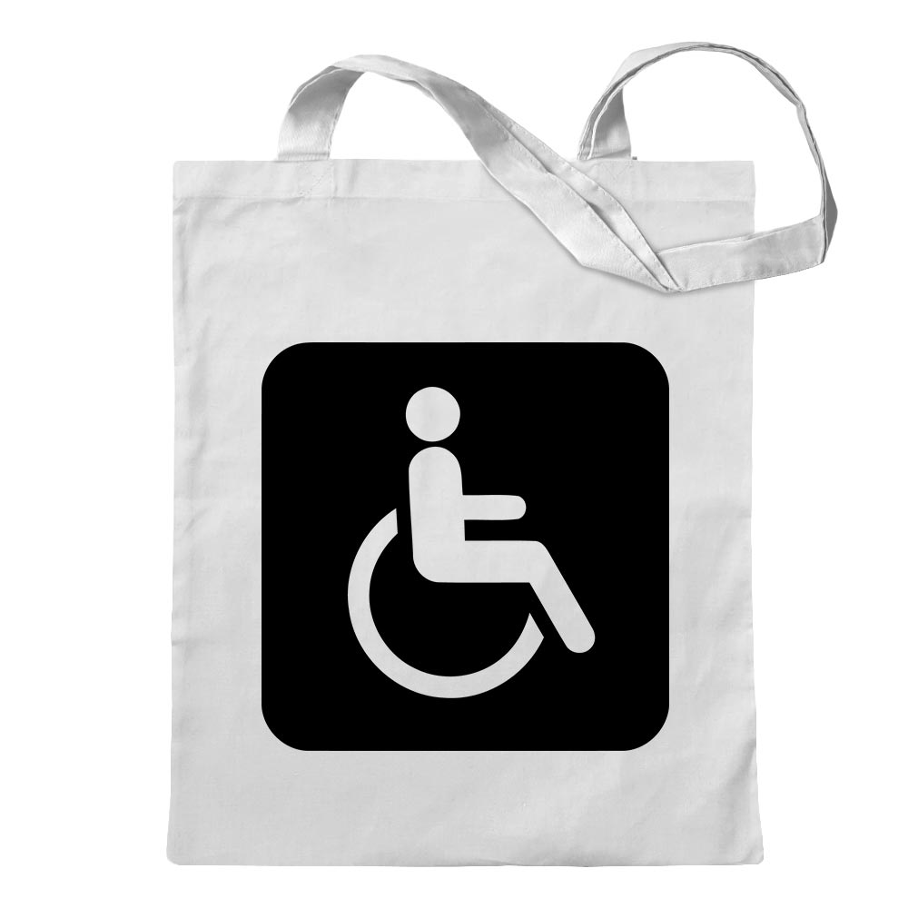 Behinderte Rollstuhl WC Pikto Tragetasche Baumwolltasche Stoffbeutel langer Hen - Bild 85 von 91