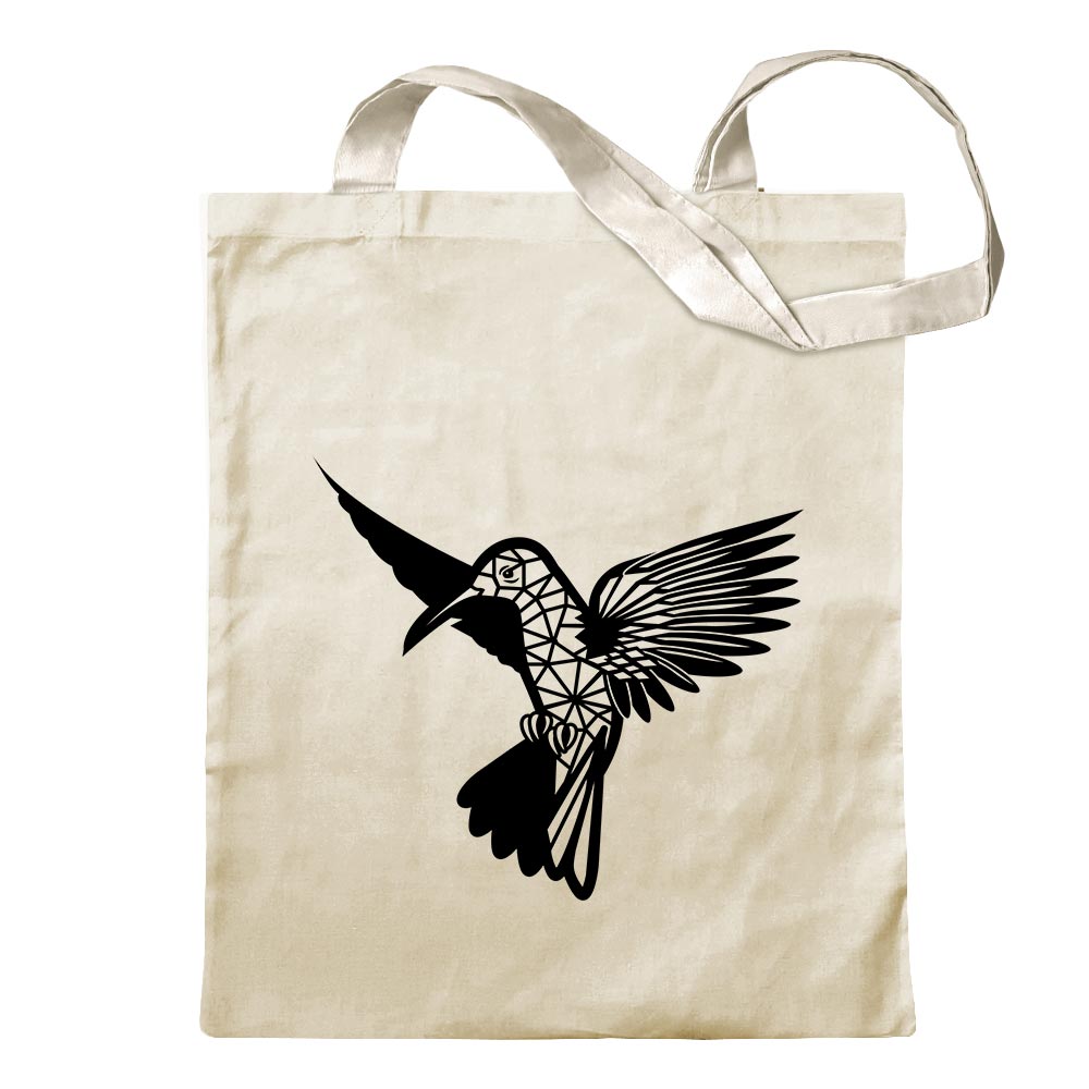 Polygon Kolibri Figur Tier Art Tragetasche Baumwolltasche Stoffbeutel langer He - Picture 43 of 91