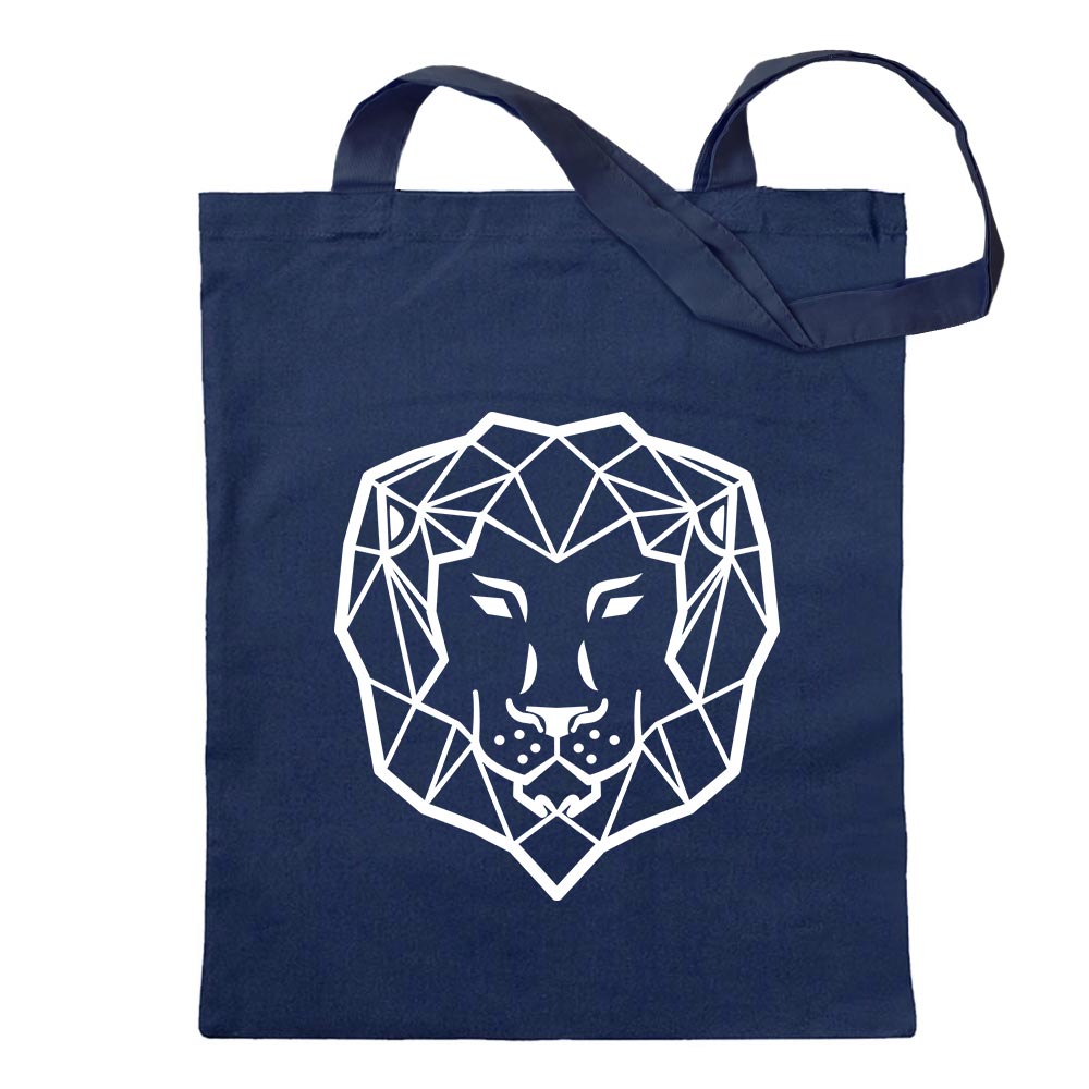Polygon Löwe Figur Tier Art Tragetasche Baumwolltasche Stoffbeutel langer Henke - Picture 8 of 91