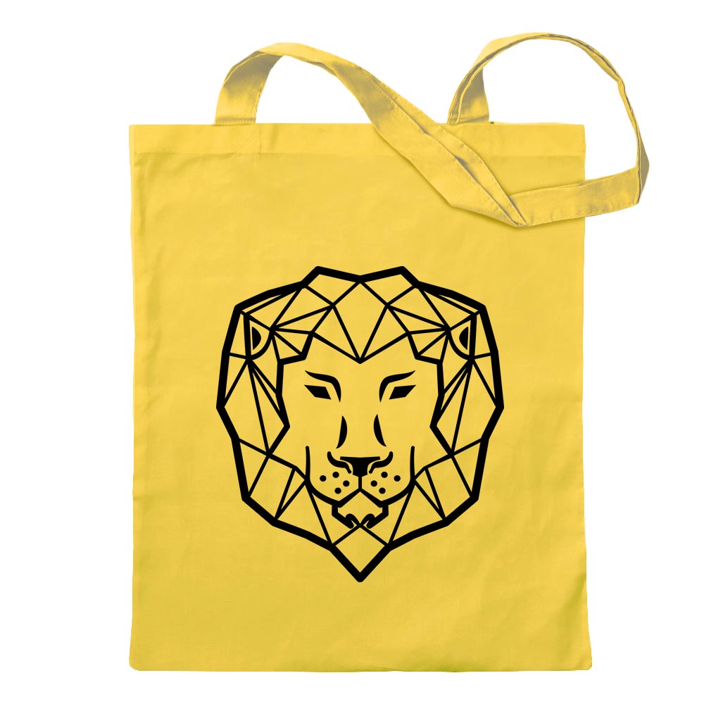 Polygon Löwe Figur Tier Art Tragetasche Baumwolltasche Stoffbeutel langer Henke - Picture 15 of 91
