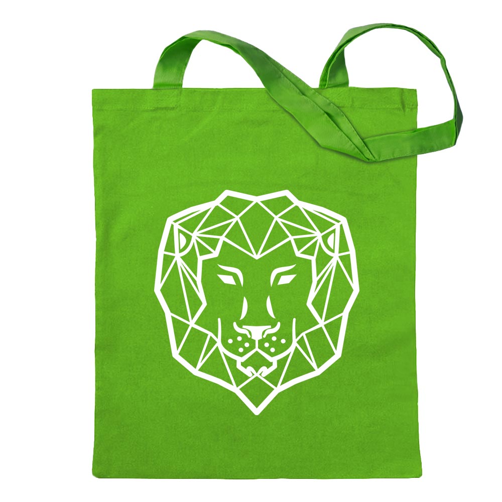 Polygon Löwe Figur Tier Art Tragetasche Baumwolltasche Stoffbeutel langer Henke - Picture 29 of 91