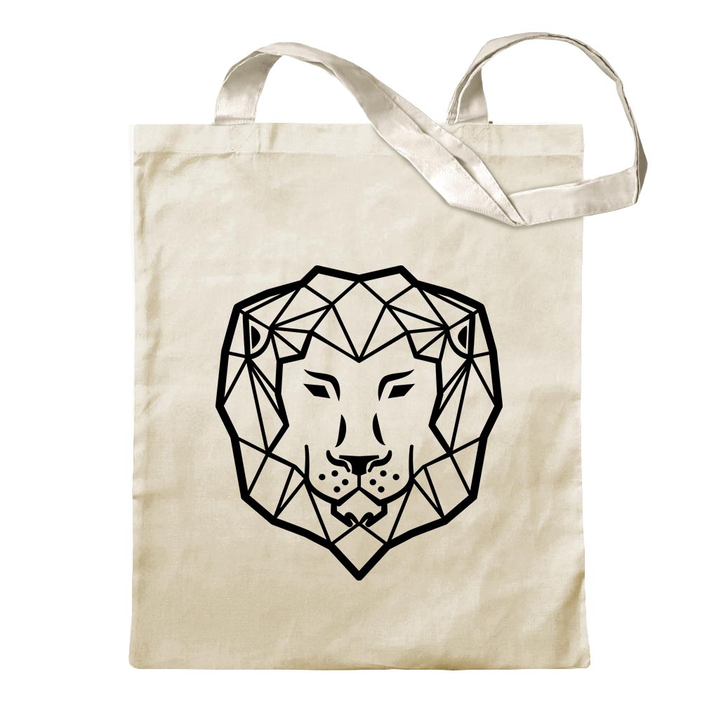 Polygon Löwe Figur Tier Art Tragetasche Baumwolltasche Stoffbeutel langer Henke - Picture 43 of 91