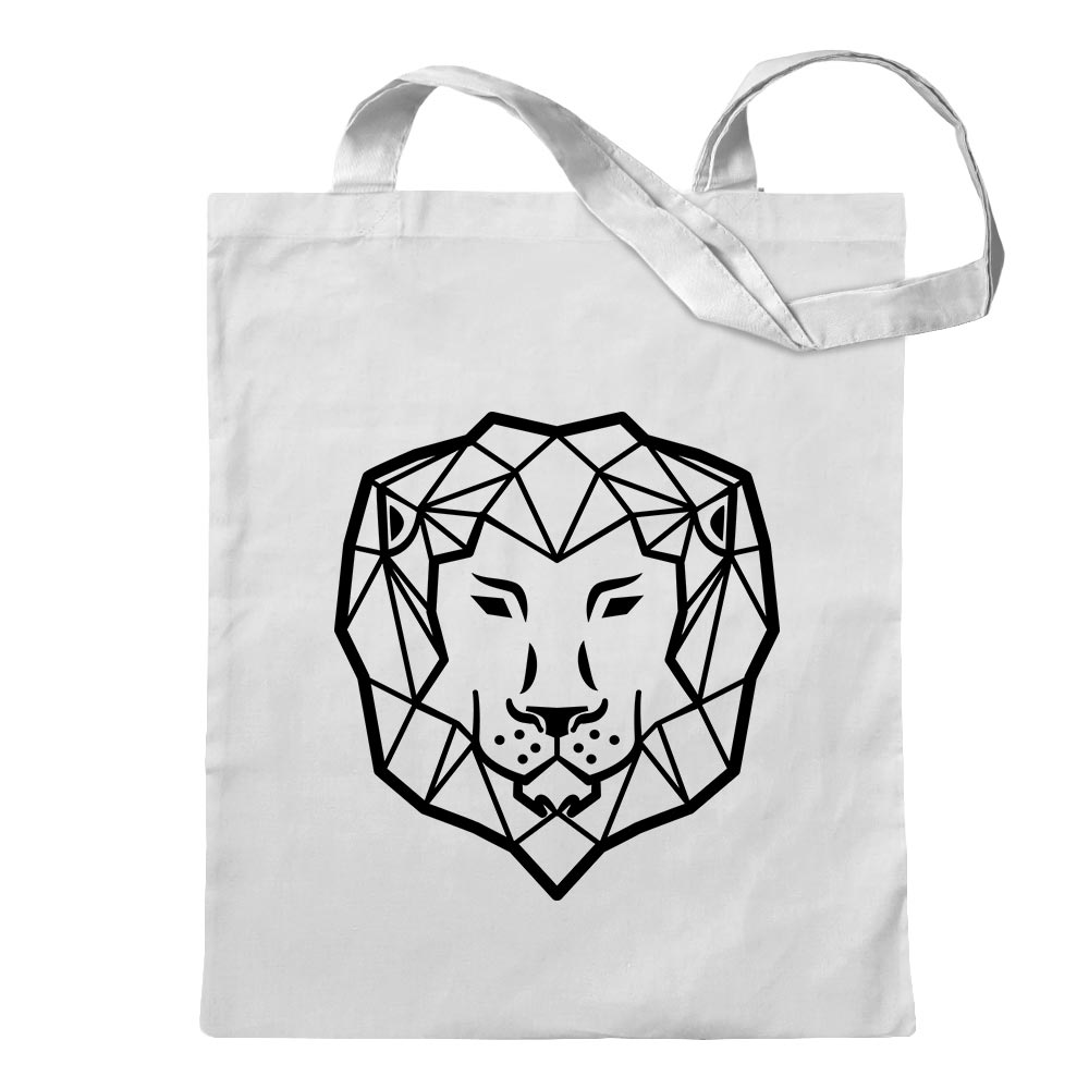 Polygon Löwe Figur Tier Art Tragetasche Baumwolltasche Stoffbeutel langer Henke - Picture 85 of 91