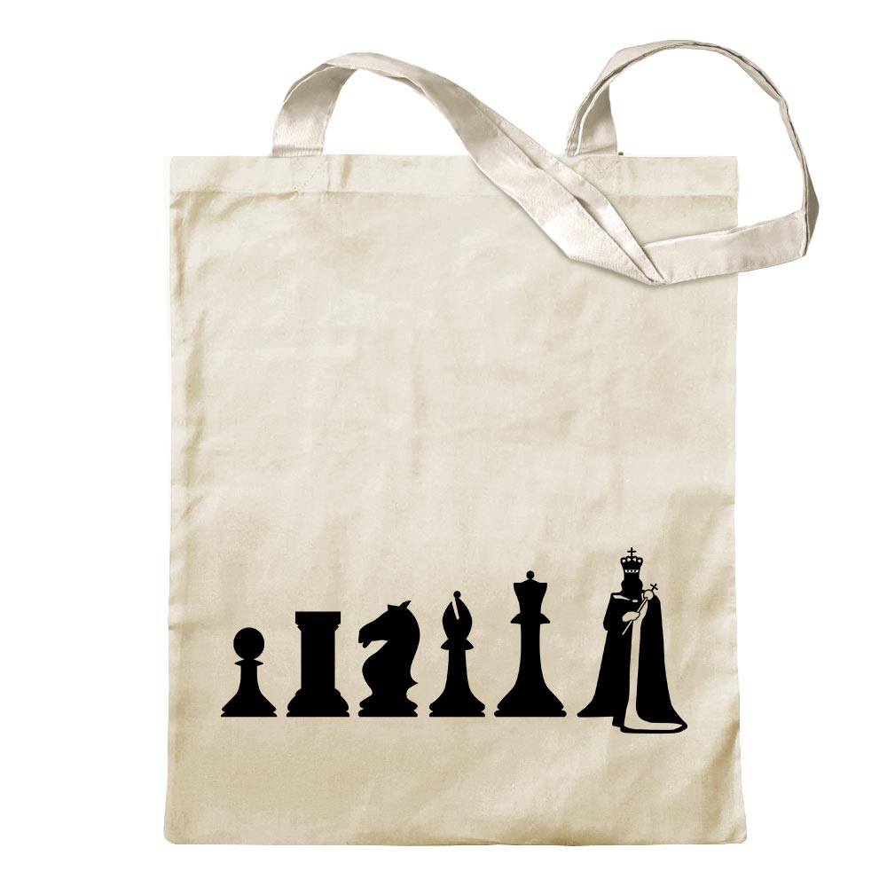 Schach Spiel Evolution Tragetasche Baumwolltasche Stoffbeutel langer Henkel - Bild 43 von 91
