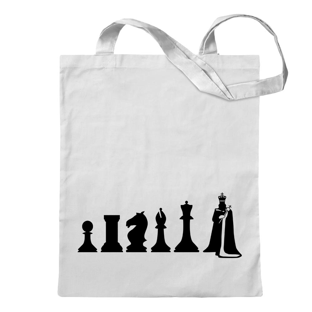 Schach Spiel Evolution Tragetasche Baumwolltasche Stoffbeutel langer Henkel - Bild 85 von 91