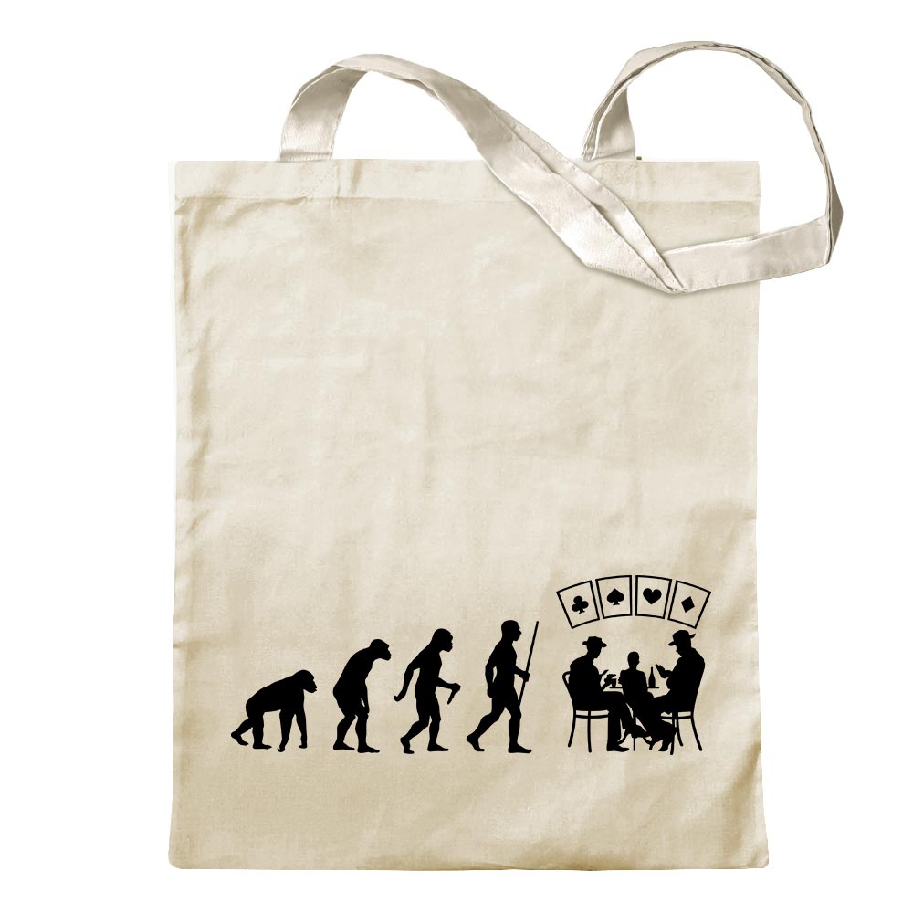 Kartenspiel Pokern Evolution Tragetasche Baumwolltasche Stoffbeutel langer Henk - Bild 43 von 91