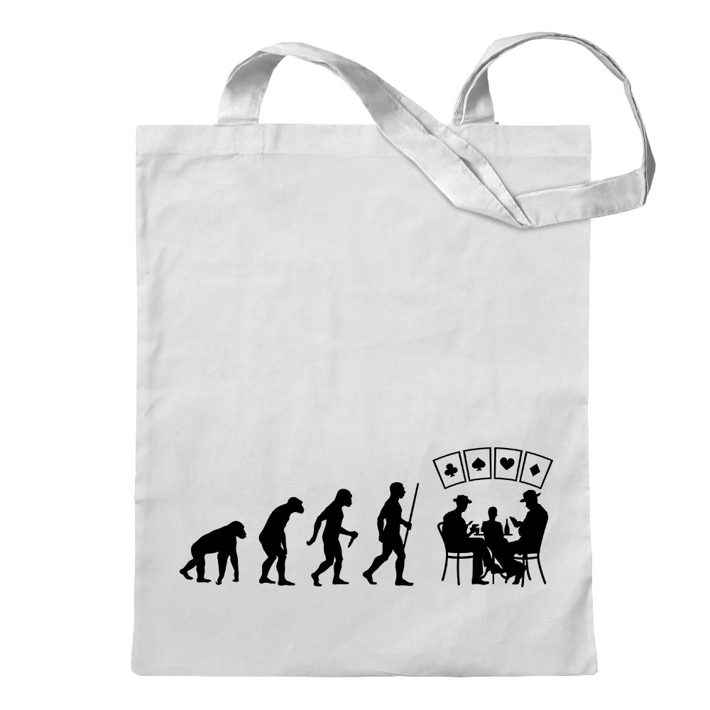 Kartenspiel Pokern Evolution Tragetasche Baumwolltasche Stoffbeutel langer Henk - Bild 85 von 91