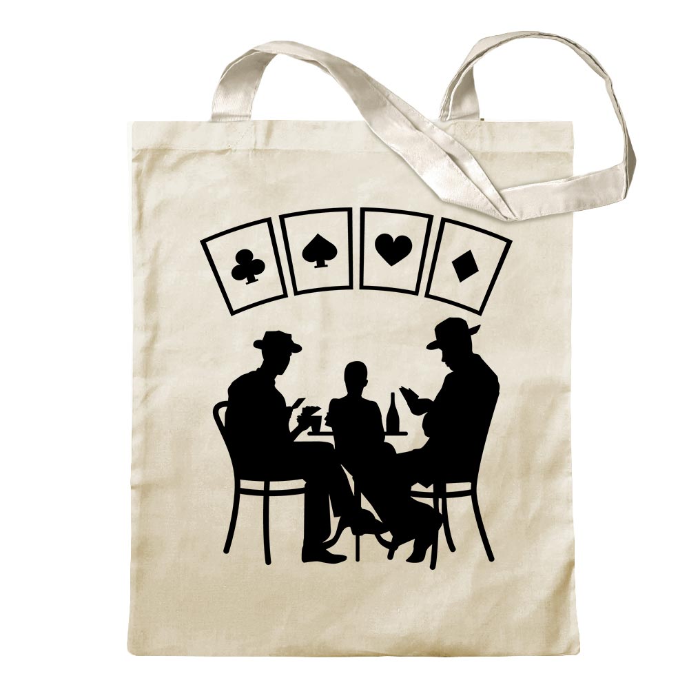 Kartenspiel Pokern Tragetasche Baumwolltasche Stoffbeutel langer Henkel - Bild 43 von 91