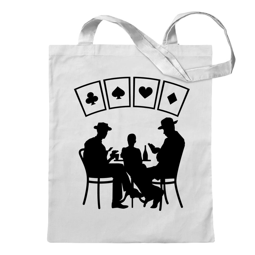 Kartenspiel Pokern Tragetasche Baumwolltasche Stoffbeutel langer Henkel - Bild 85 von 91