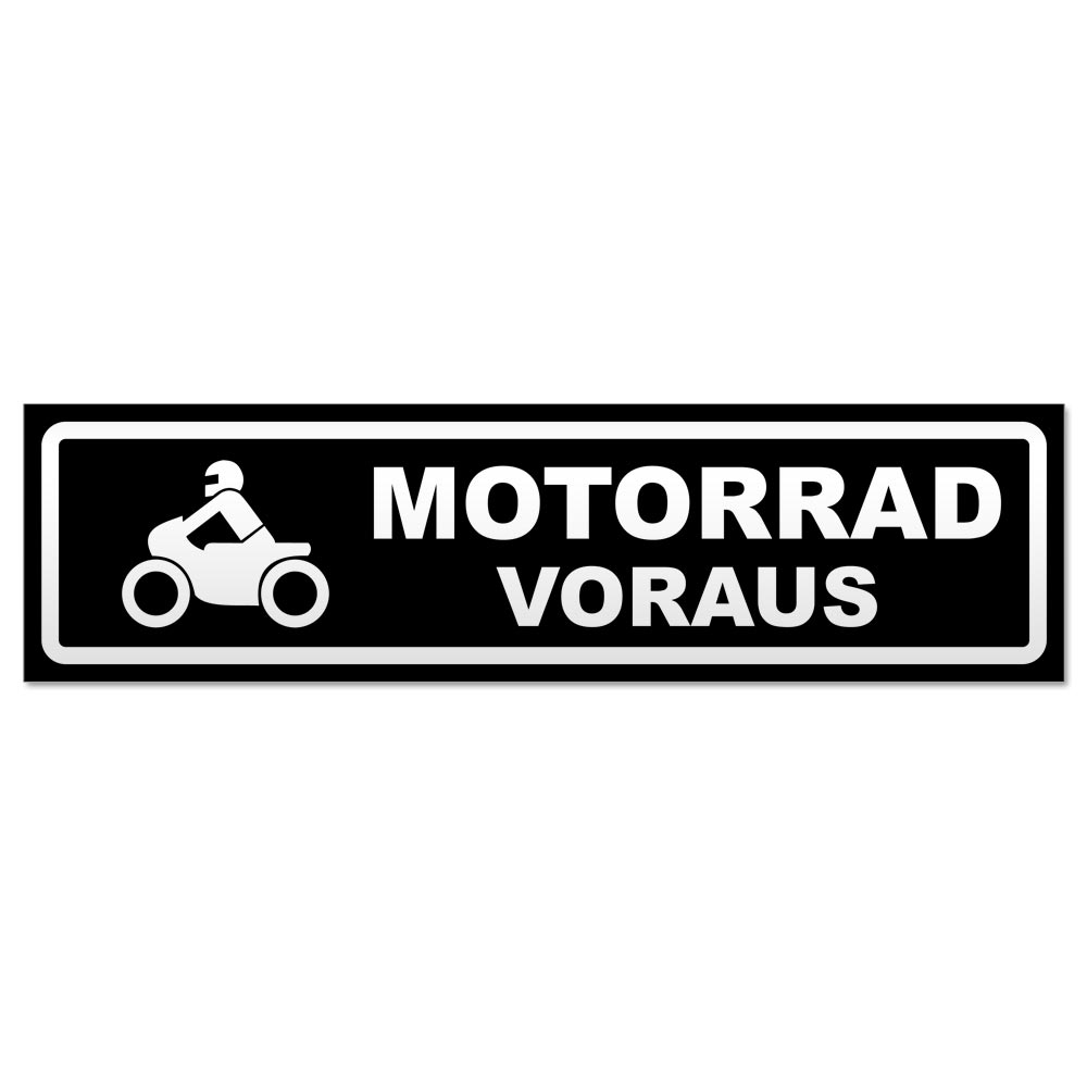 Motorrad voraus Motiv 2 gestreift Magnetschild Schild magnetisch 
