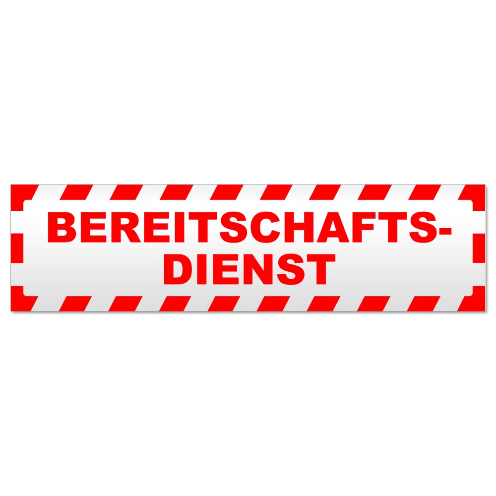 Bereitschaftsdienst gestreift Magnetschild Schild magnetisch - Picture 7 of 25