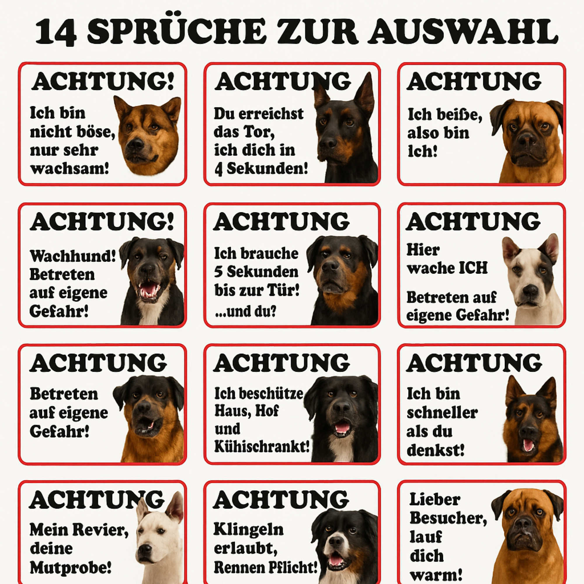 Schild Kangal Hund - Alu Schild 0,5mm wetterfest, lustiges Geschenk Spruch - Picture 14 of 120