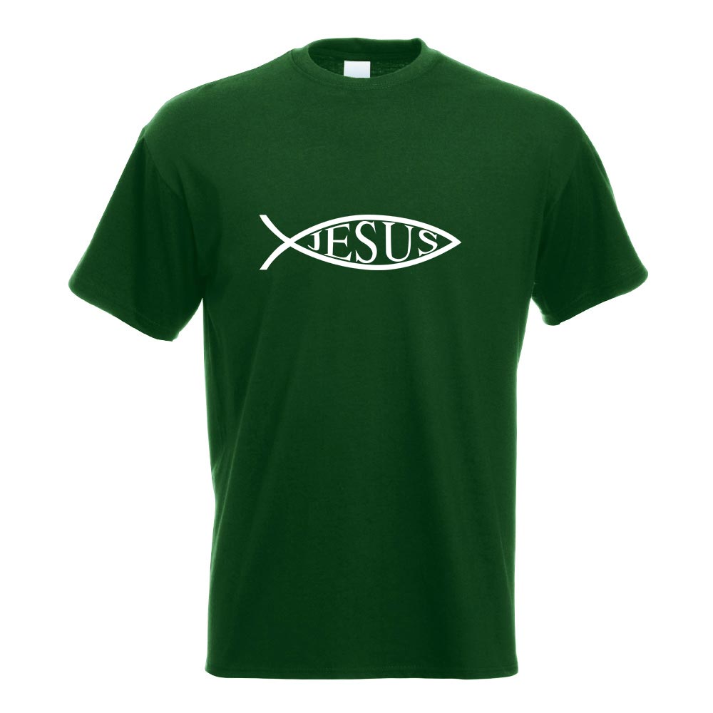 Jesus Fisch T-Shirt Motiv bedruckt Funshirt Design Print - Bild 14 von 19