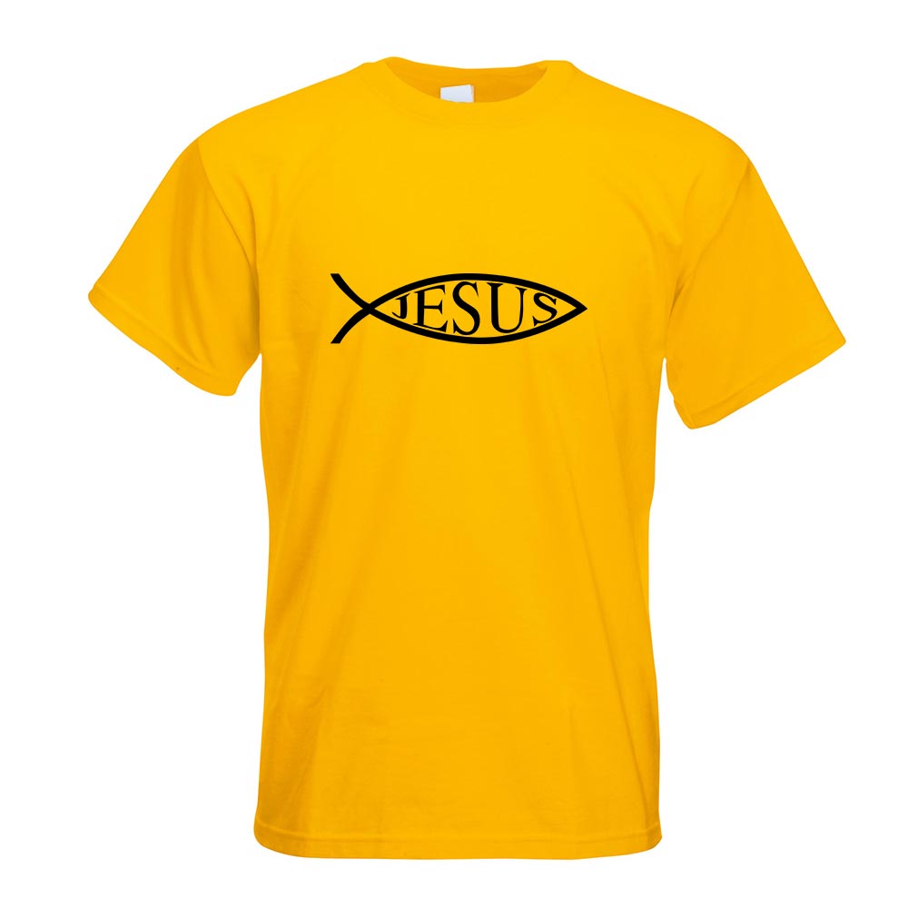 Jesus Fisch T-Shirt Motiv bedruckt Funshirt Design Print - Bild 15 von 19
