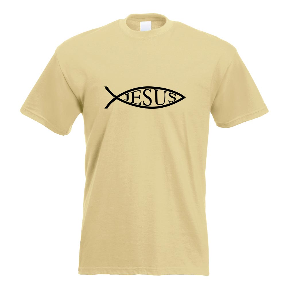 Jesus Fisch T-Shirt Motiv bedruckt Funshirt Design Print - Bild 17 von 19