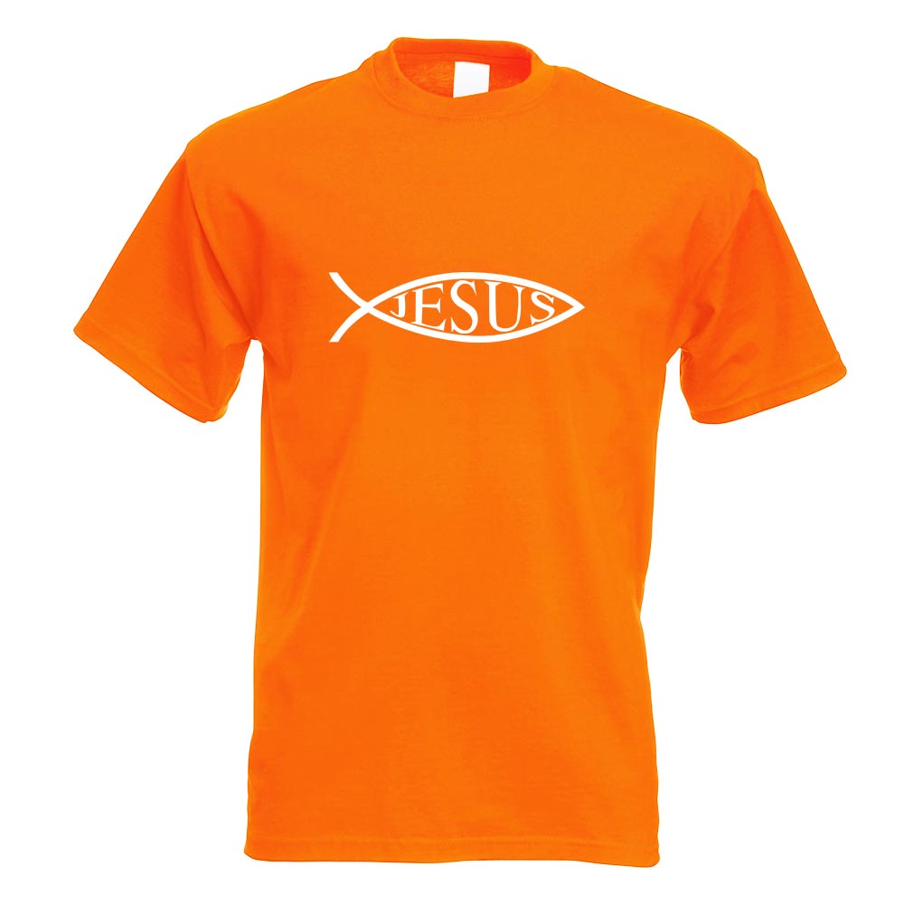 Jesus Fisch T-Shirt Motiv bedruckt Funshirt Design Print - Bild 18 von 19