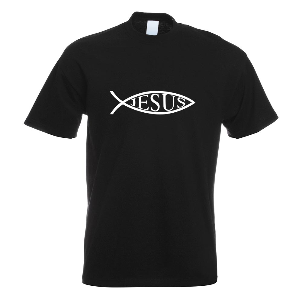 Jesus Fisch T-Shirt Motiv bedruckt Funshirt Design Print - Bild 10 von 19