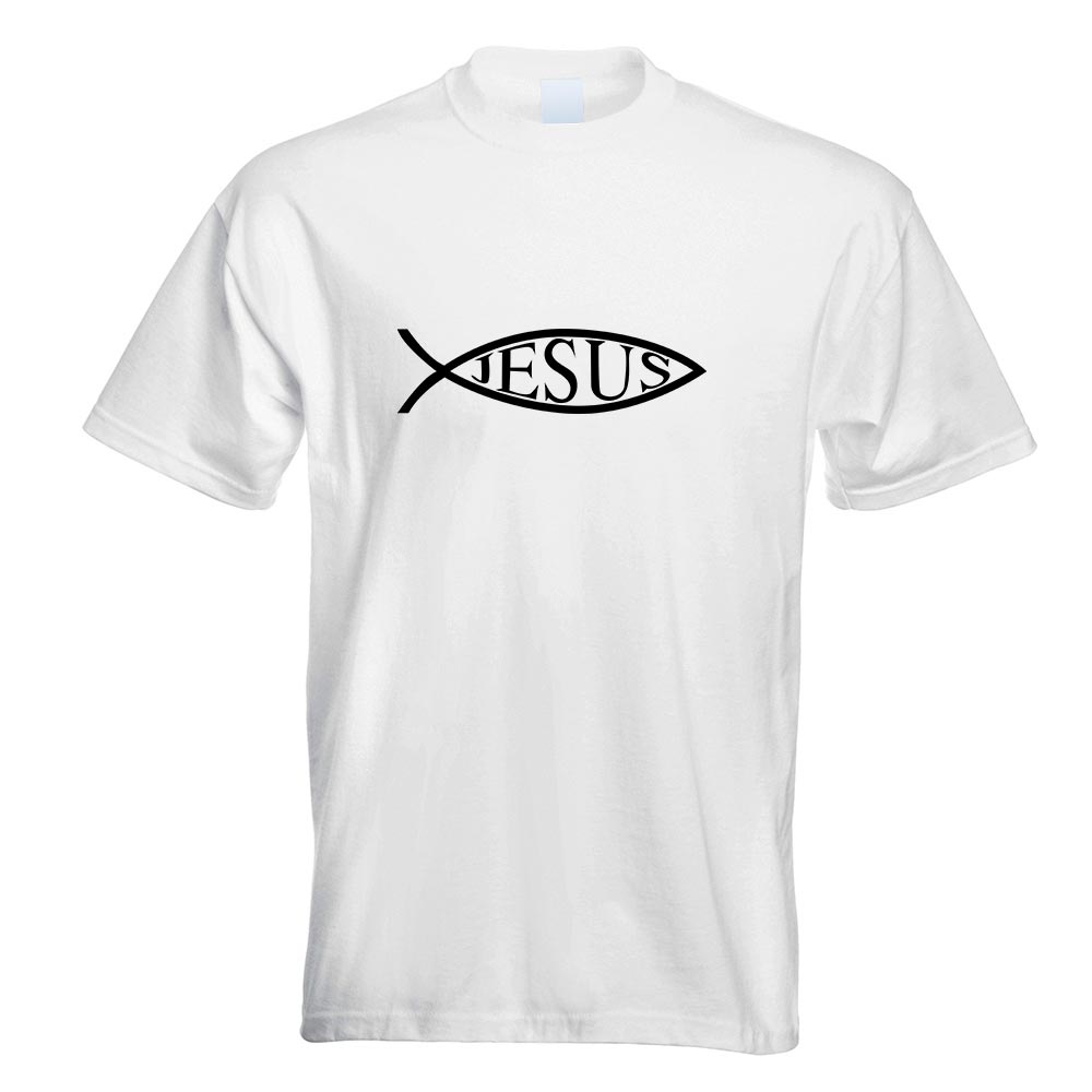 Jesus Fisch T-Shirt Motiv bedruckt Funshirt Design Print - Bild 11 von 19