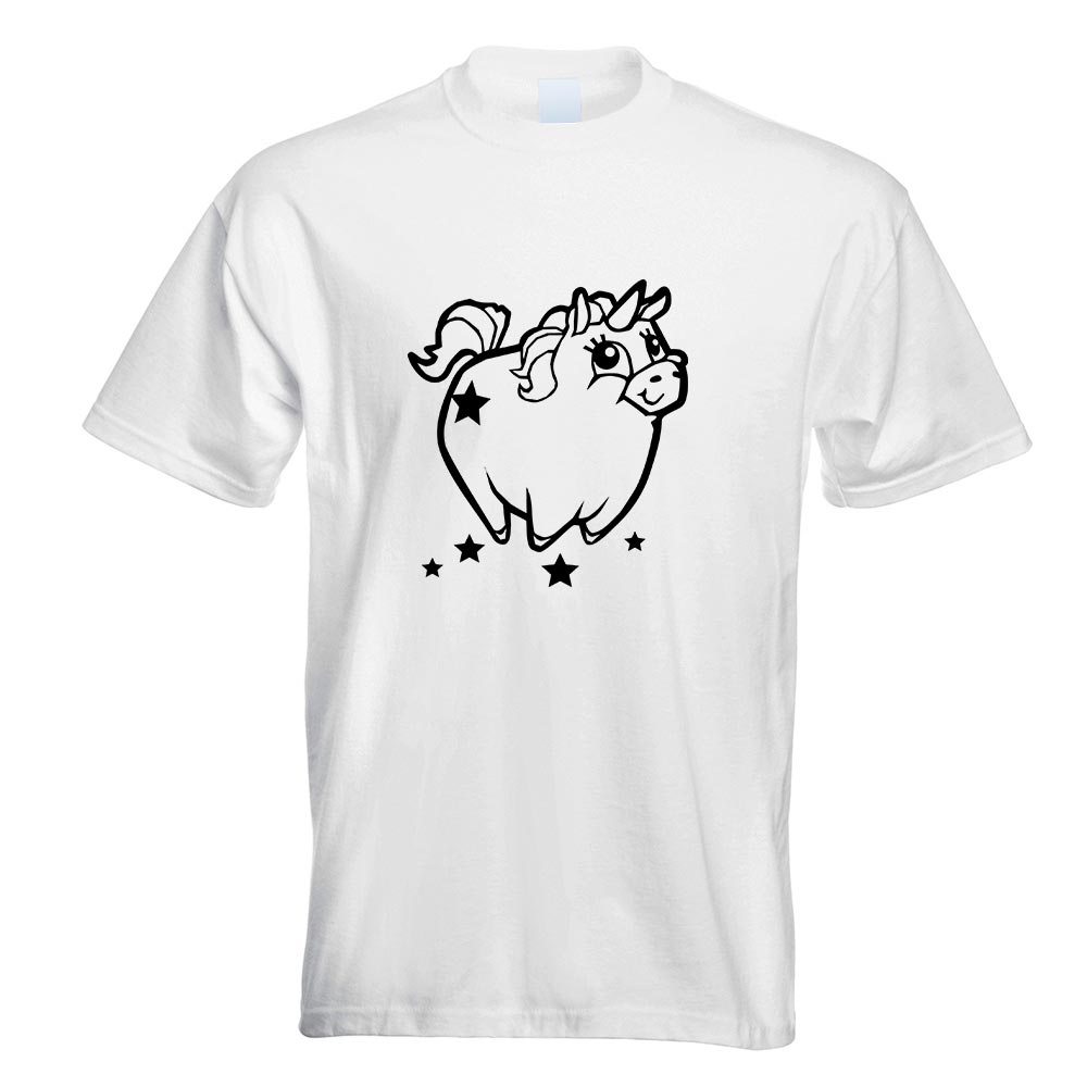 Pummeliges Einhorn T-Shirt Motiv bedruckt Funshirt Design Print - Picture 19 of 19