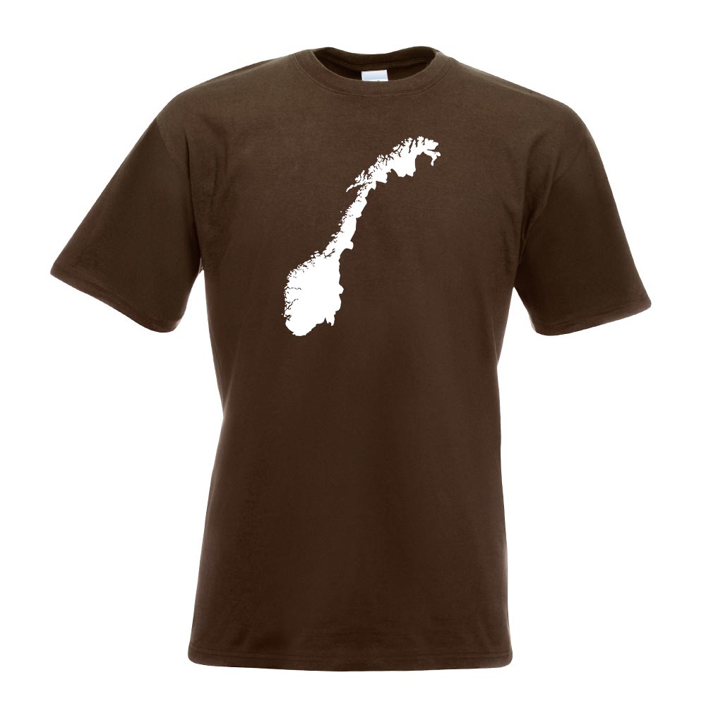 T-Shirt Imprimé Design Fun Motif Contour Norvège - Foto 6 di 19