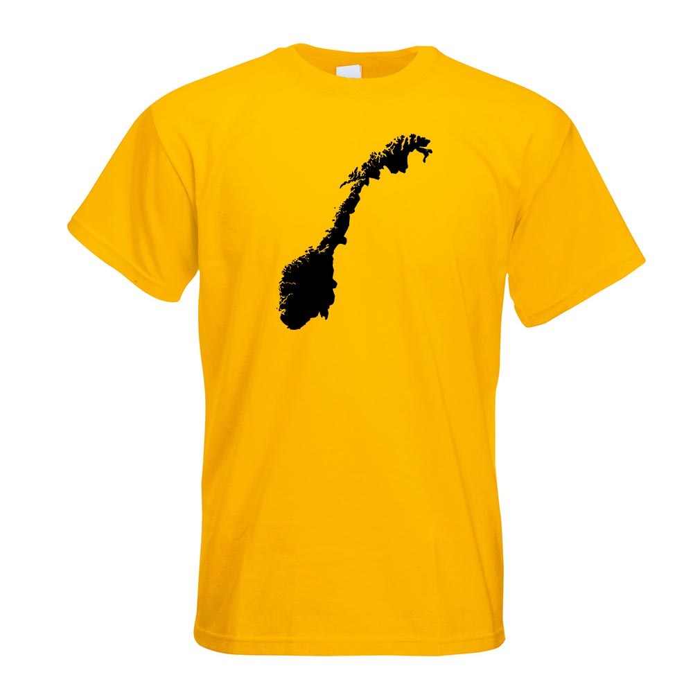 T-Shirt Imprimé Design Fun Motif Contour Norvège - Foto 8 di 19