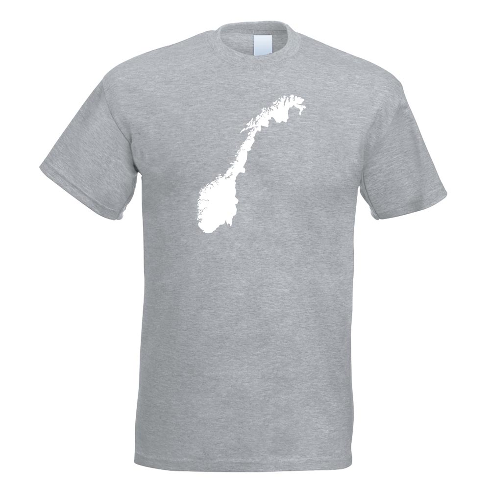 T-Shirt Imprimé Design Fun Motif Contour Norvège - Foto 10 di 19