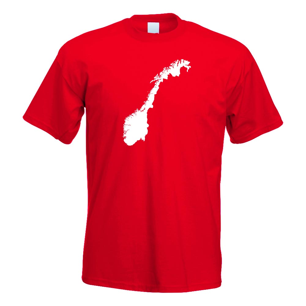 T-Shirt Imprimé Design Fun Motif Contour Norvège - Foto 16 di 19