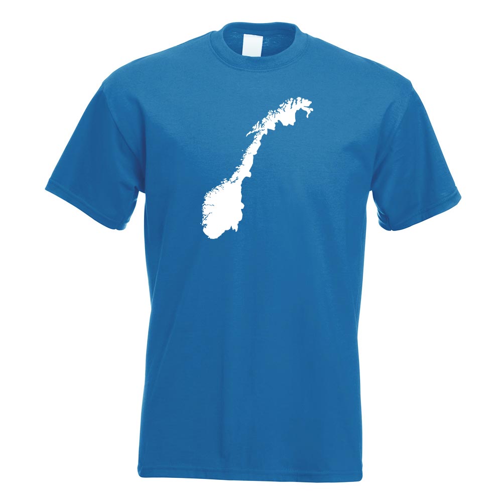 T-Shirt Imprimé Design Fun Motif Contour Norvège - Foto 17 di 19