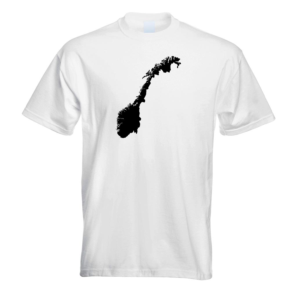 T-Shirt Imprimé Design Fun Motif Contour Norvège - Foto 19 di 19