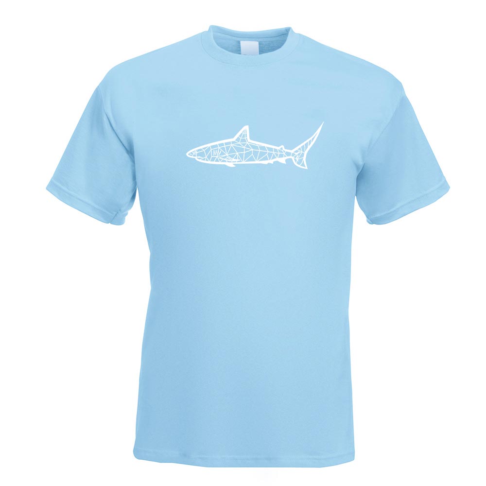 Polygon Haifisch Figur Tier Art T-Shirt Motiv bedruckt Funshirt Design Print - Picture 11 of 19