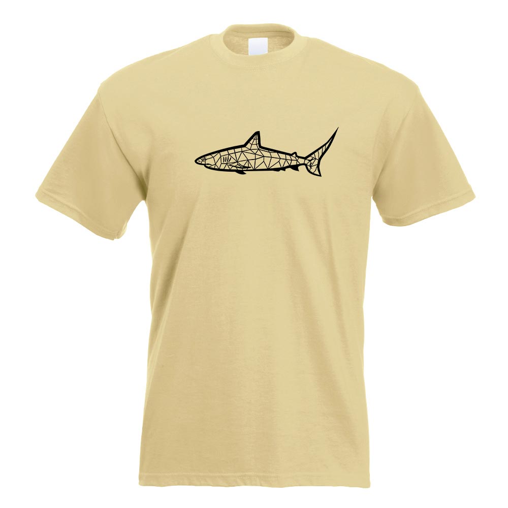 Polygon Haifisch Figur Tier Art T-Shirt Motiv bedruckt Funshirt Design Print - Picture 12 of 19