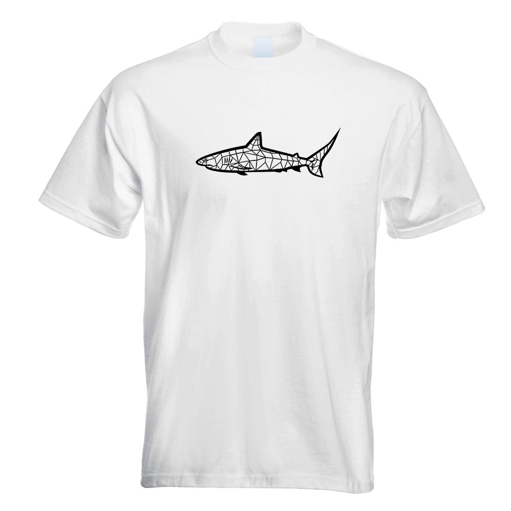 Polygon Haifisch Figur Tier Art T-Shirt Motiv bedruckt Funshirt Design Print - Picture 19 of 19