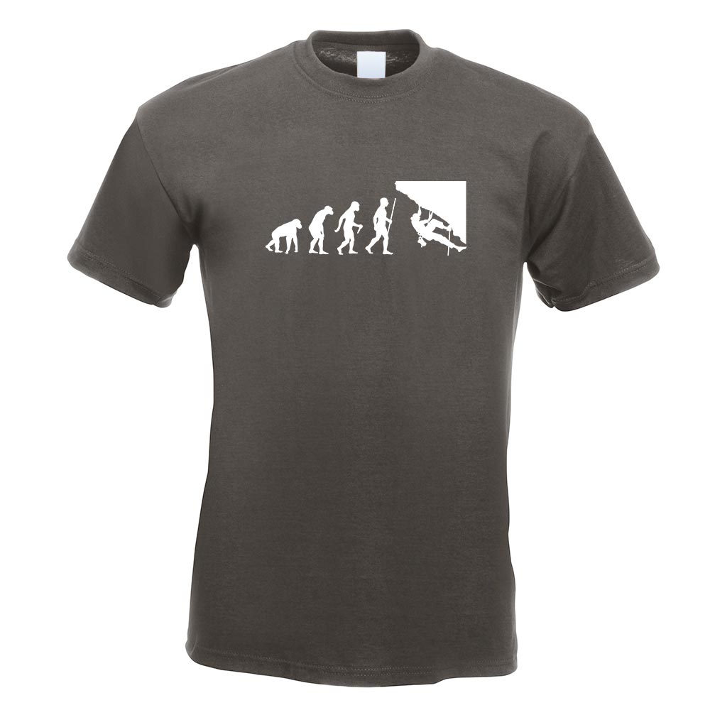 Klettern Kletterer Evolution T-Shirt Motiv bedruckt Funshirt Design Print - Picture 9 of 19