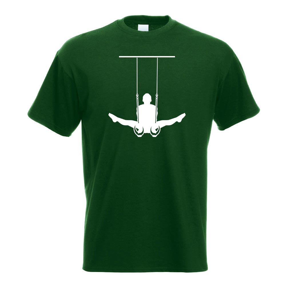 Turnen Ringe Sportler Figur T-Shirt Motiv bedruckt Funshirt Design Print - Picture 7 of 19