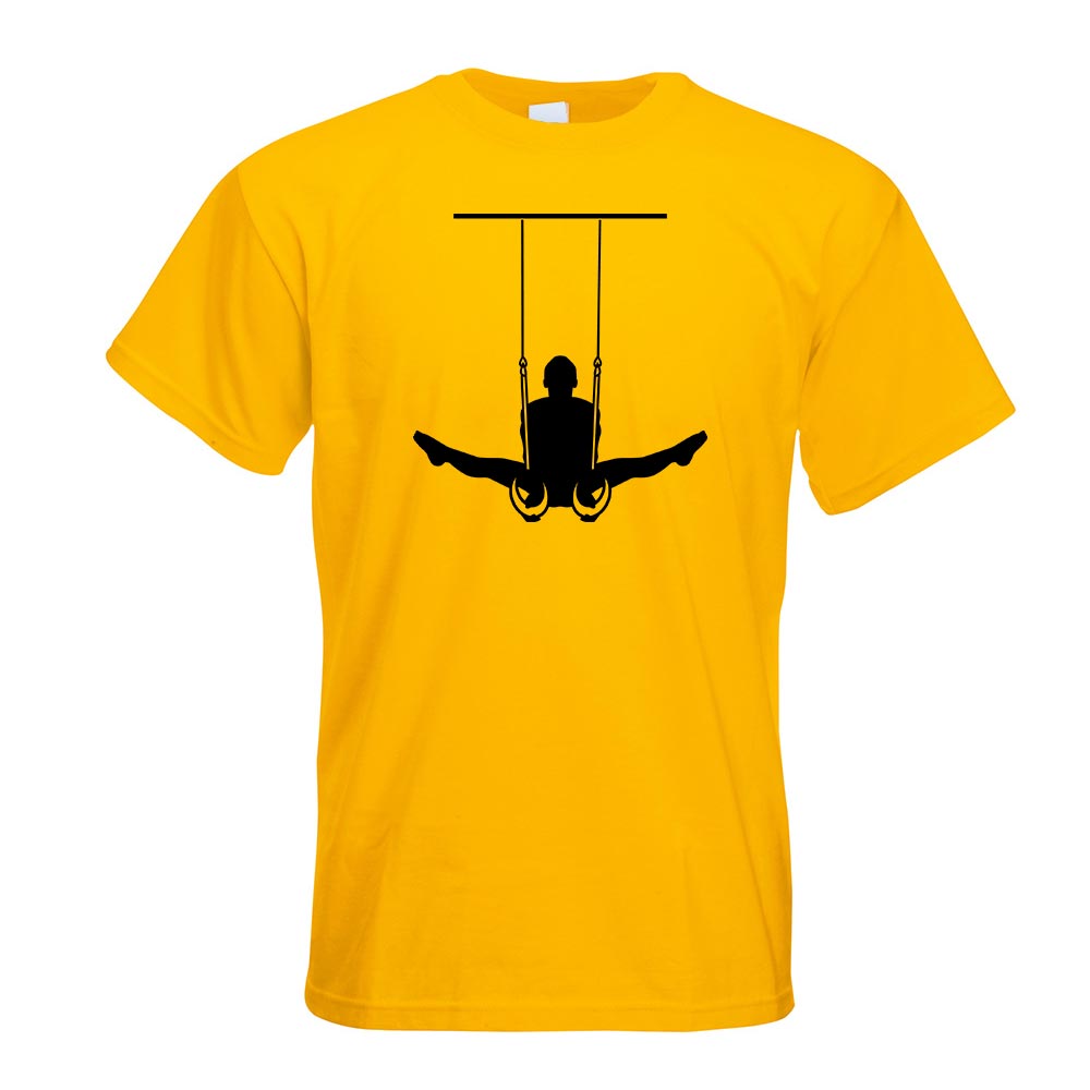Turnen Ringe Sportler Figur T-Shirt Motiv bedruckt Funshirt Design Print - Picture 8 of 19